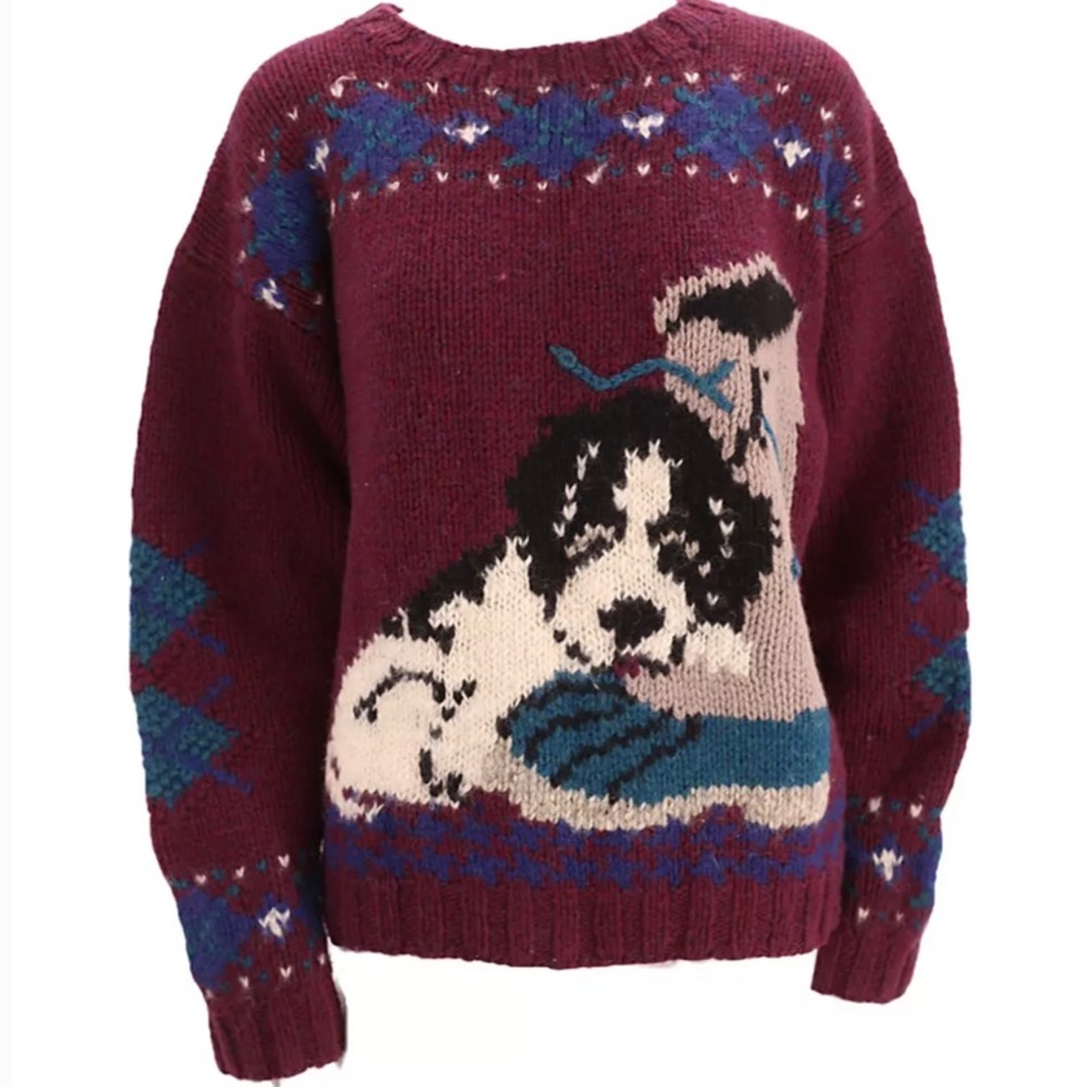 1980s Woolrich Puppy Dog Sweater